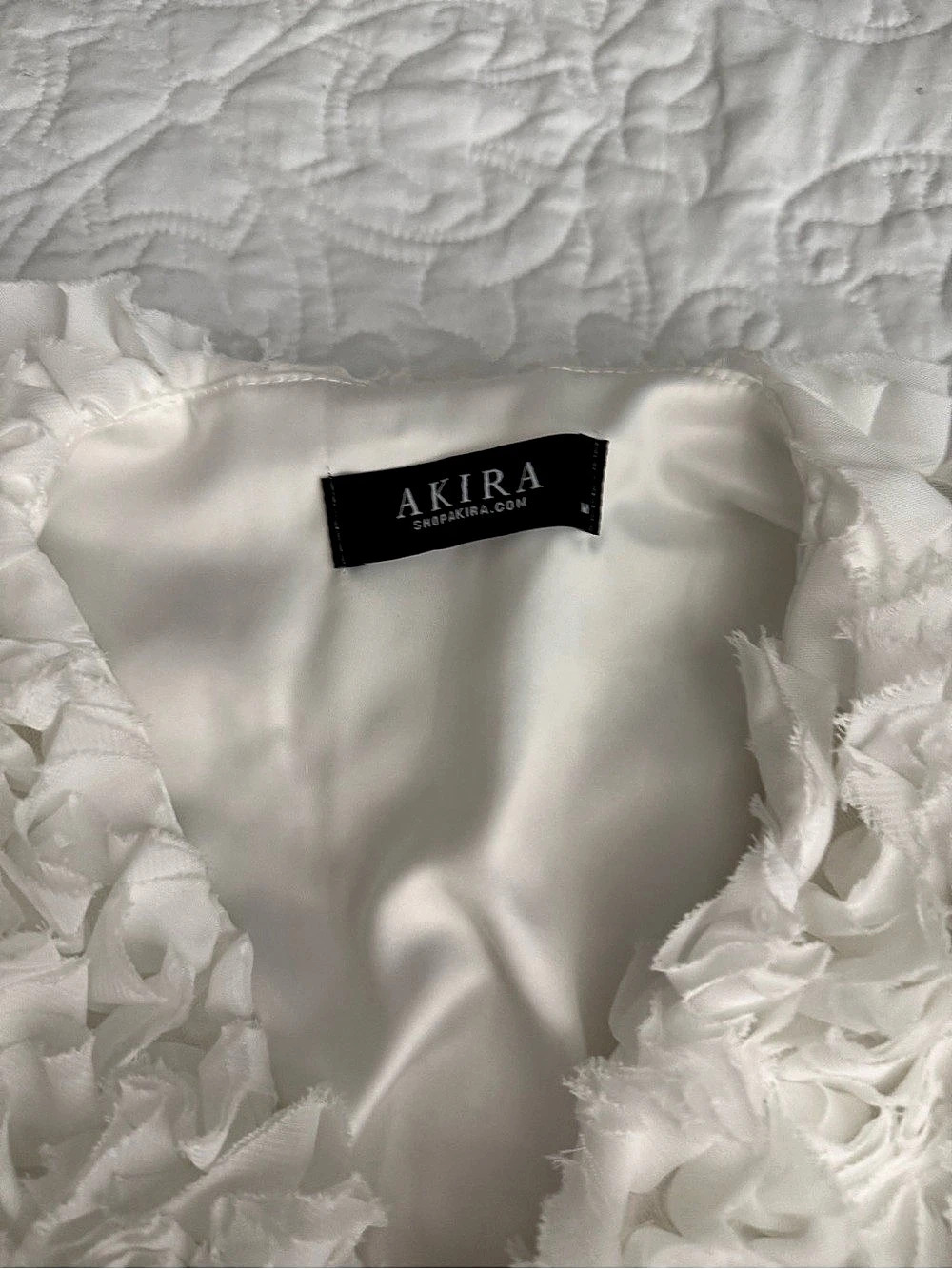 Akira Ripley Wide Ruffle Jacket White - Picture 3 of 5